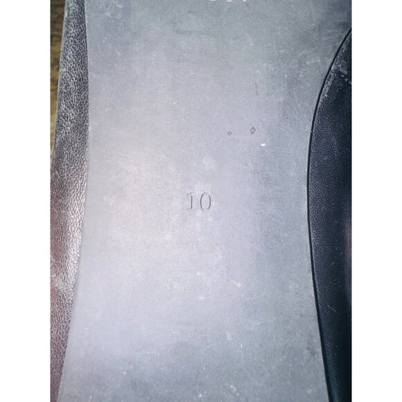 Tory Burch Black Leather Ballet Flats Golden Logo Size 10 Old Money Quiet Luxury - Picture 7 of 11